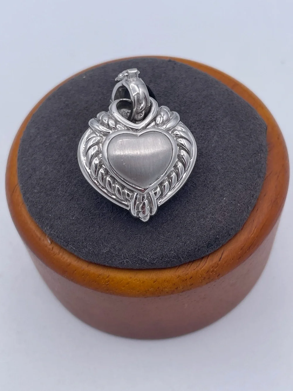 Judith Ripka Heavy Chunky Reversible Heart Enhancer Pendant Sterling Silver 925